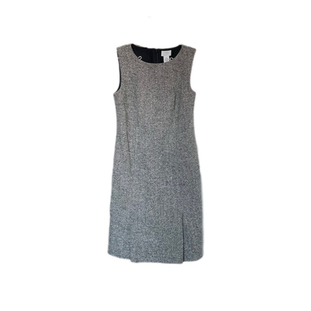LOFT Ann Taylor Women’s 4 Wool Blend Sleeveless Shift Dress Gray Black And White
